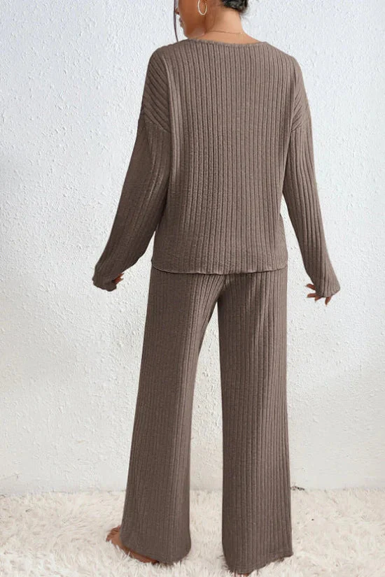 Heidi-Mode | Damen Rippstrick Zwei-Teilen Loungewear Set - Image 4