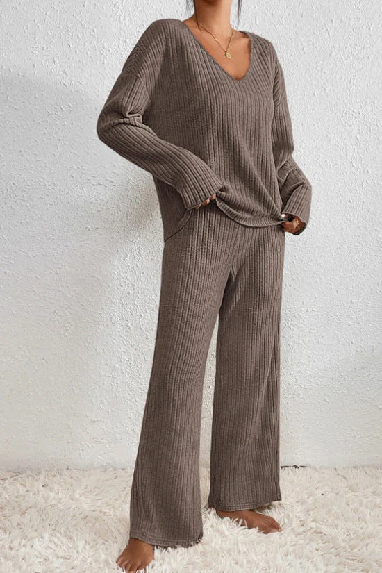 Heidi-Mode | Damen Rippstrick Zwei-Teilen Loungewear Set - Image 8