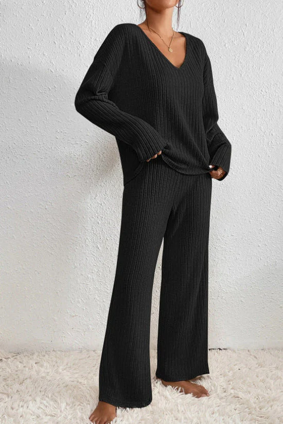 Heidi-Mode | Damen Rippstrick Zwei-Teilen Loungewear Set - Image 9