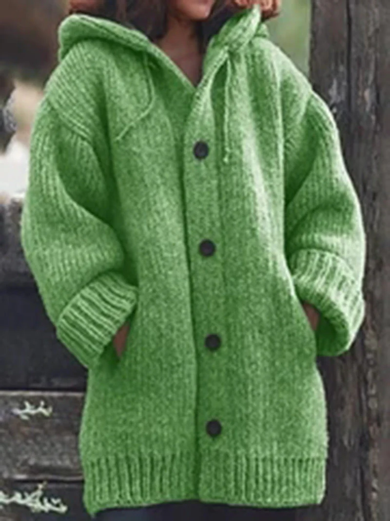 Heidi-Mode | Strickjacke - Oversized Passform - Dickes und Warmes Material - mit Kapuze - Image 9