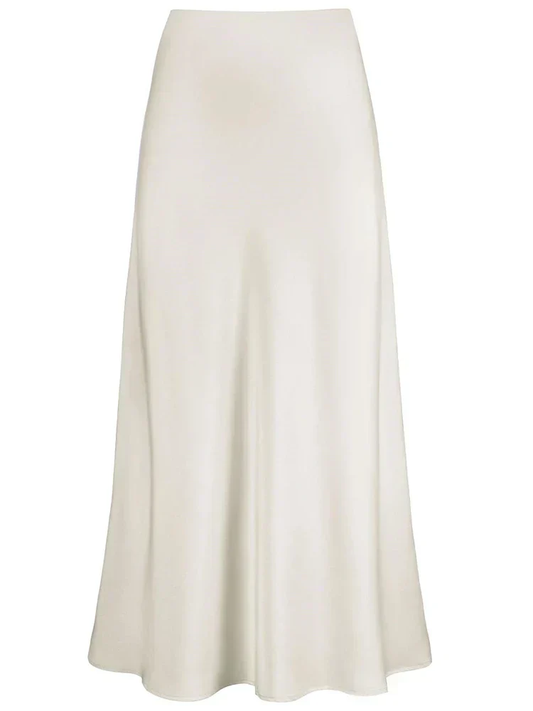 Heidi-Mode | Frauen Satin Seiden Röcke Sommer Frühling Koreanische Mode Kleidung Büro Damen Lange Röcke Elegant Schwarz Maxi Röcke für Frauen - Image 16