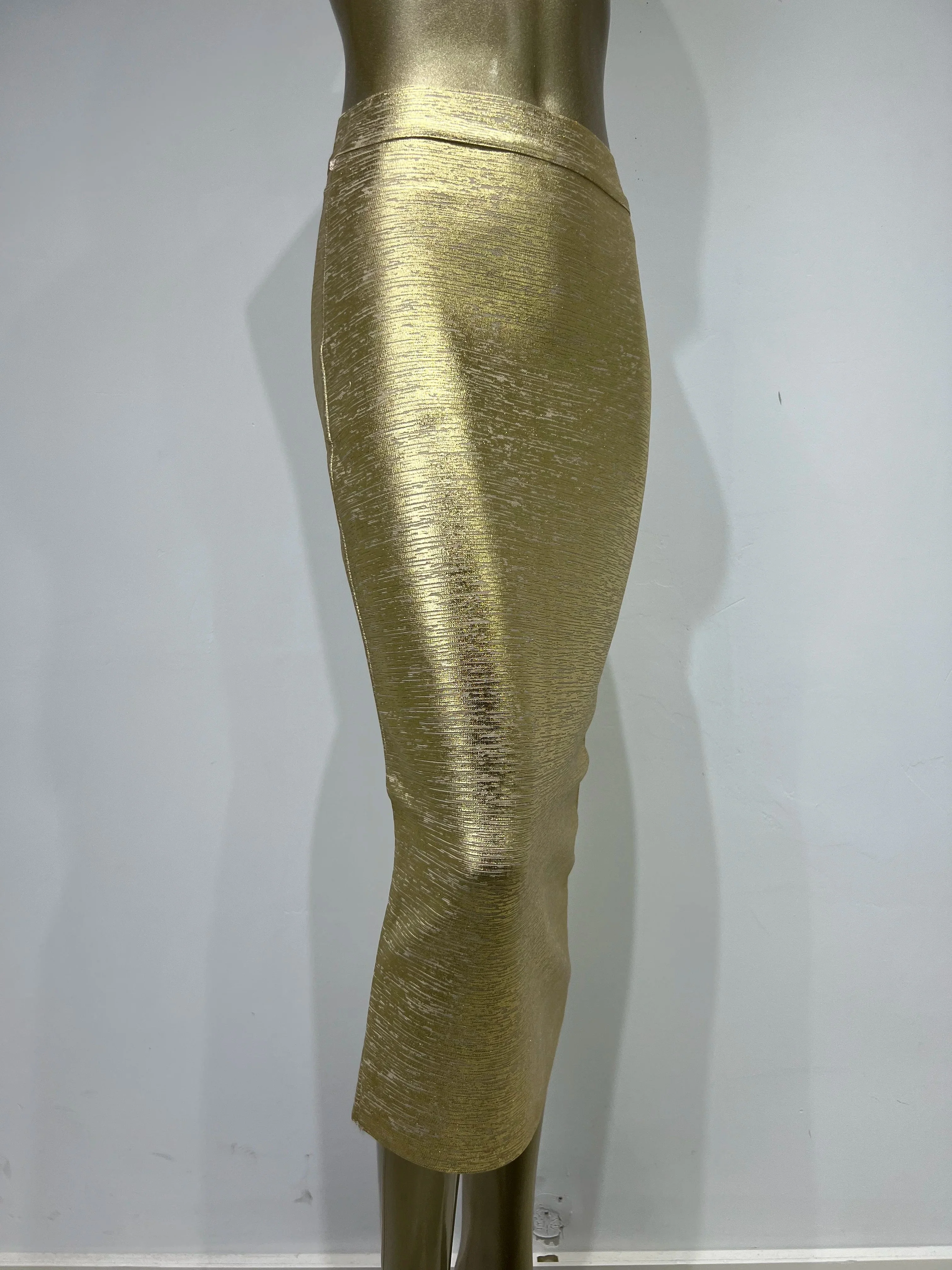 Heidi-Mode | Frauen Sommerrock Sexy Silber Gold Bronzing Midi Bandage Rock High Street Designer Schlanker Fest Midi Bleistiftrock 78Cm - Image 2
