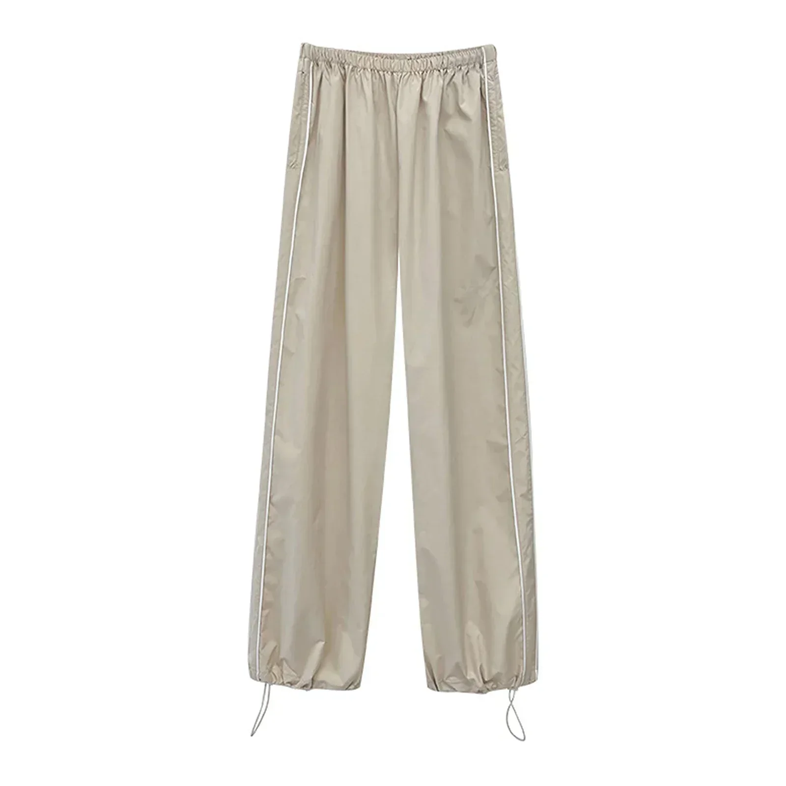 Heidi-Mode | Frauen Y2K Elastischer Taillen Cargo Hosen Locker Einfarbige Jogginghosen Trainingshose mit Taschen Streetwear - Image 10