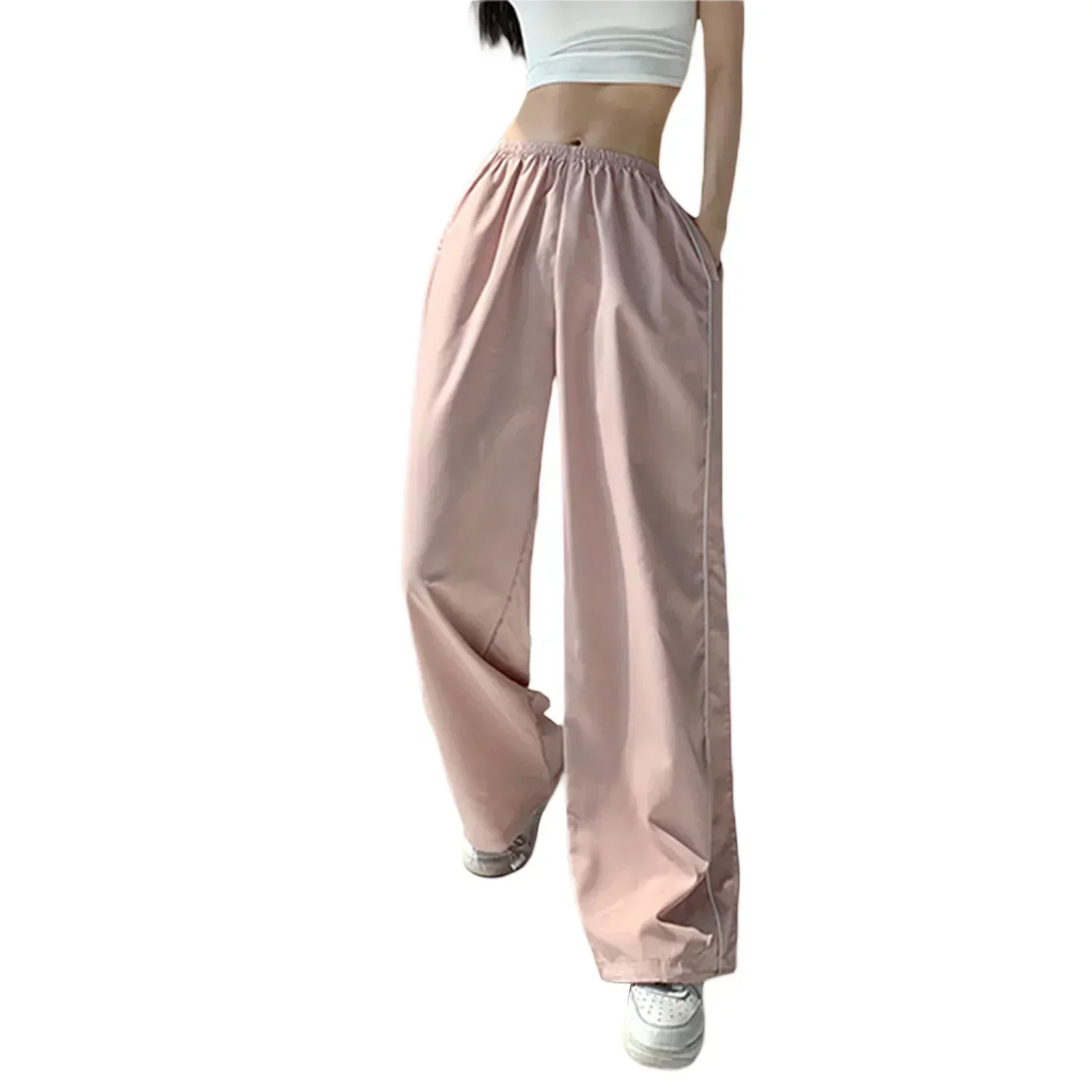 Heidi-Mode | Frauen Y2K Elastischer Taillen Cargo Hosen Locker Einfarbige Jogginghosen Trainingshose mit Taschen Streetwear - Image 12