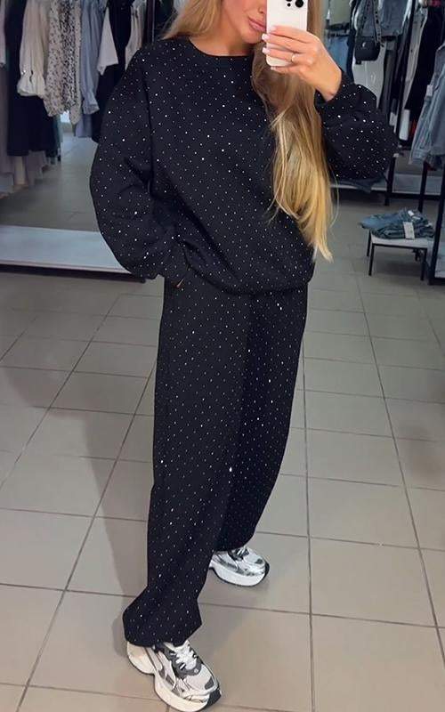 Heidi-Mode | Funkelnd Bequem Jogginganzug Damenbekleidung