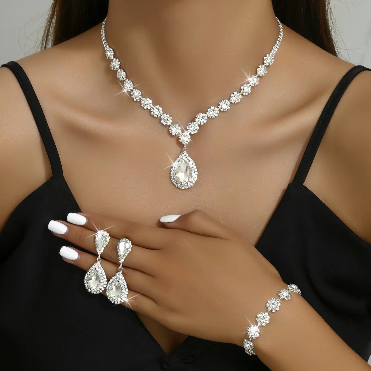 Heidi-Mode | Galvanisiertes Strass-Schmuckset - Image 5