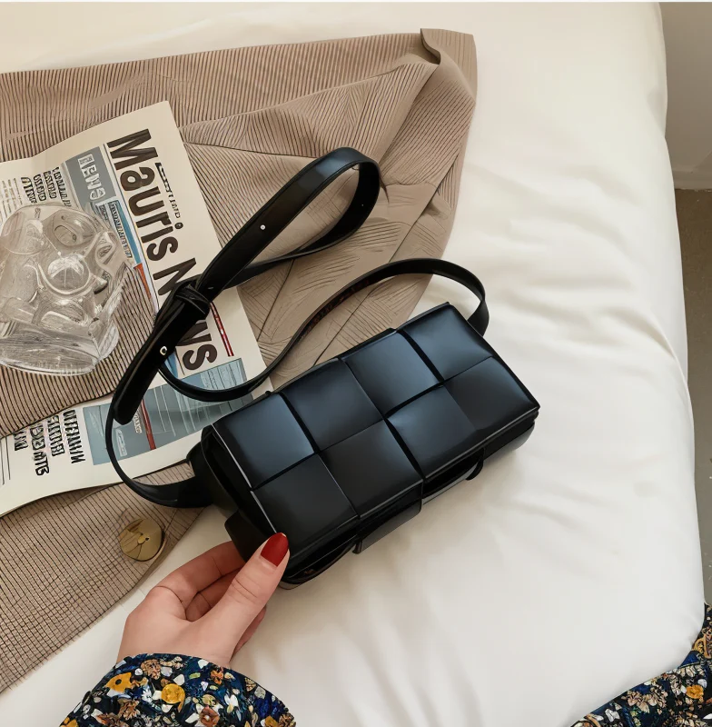 Heidi-Mode | Geblockte Umhängetasche Vegan Leder Damen Geflochtene Tasche Frauen - Image 11