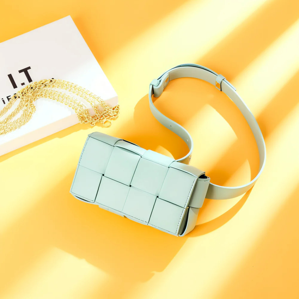 Heidi-Mode | Geblockte Umhängetasche Vegan Leder Damen Geflochtene Tasche Frauen - Image 7