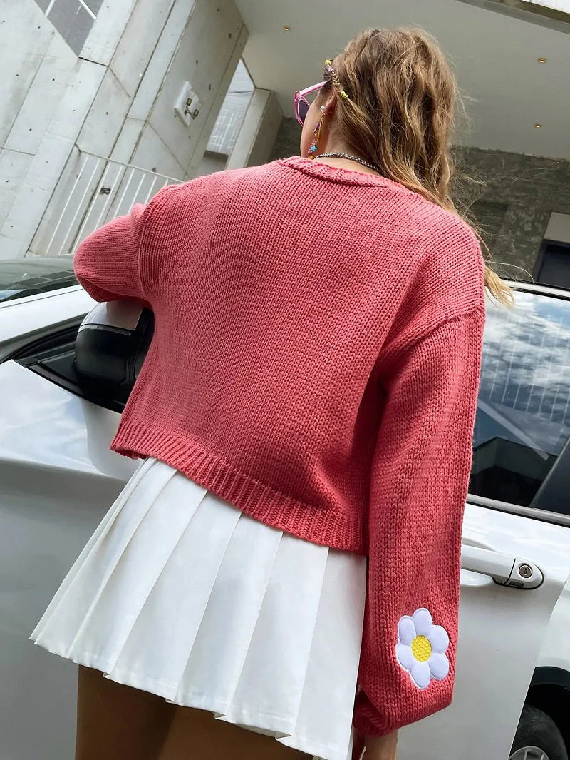 Heidi-Mode | Geblümter Strick-Cardigan für Damen - Image 12