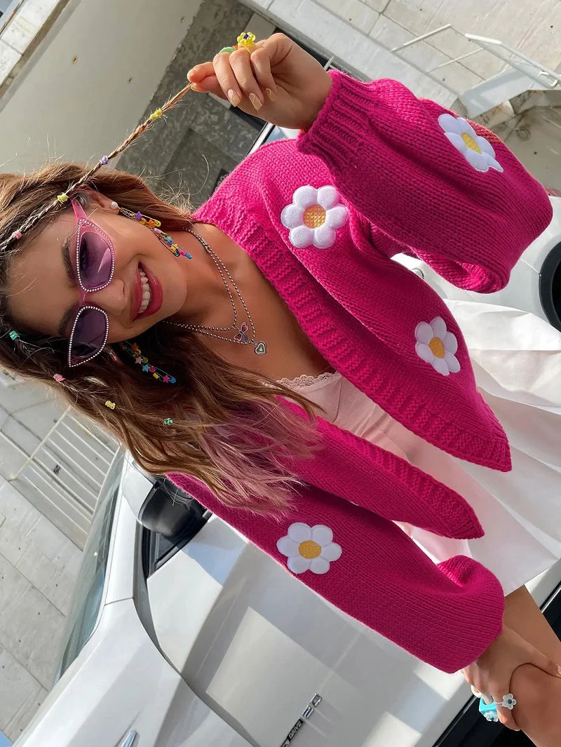 Heidi-Mode | Geblümter Strick-Cardigan für Damen - Image 4