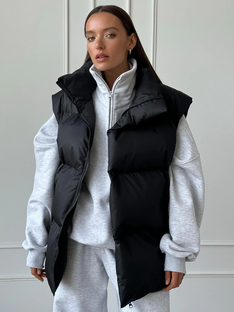 Heidi-Mode | Wattierte Steppweste mit Hohem Kragen für Frauen - Image 4
