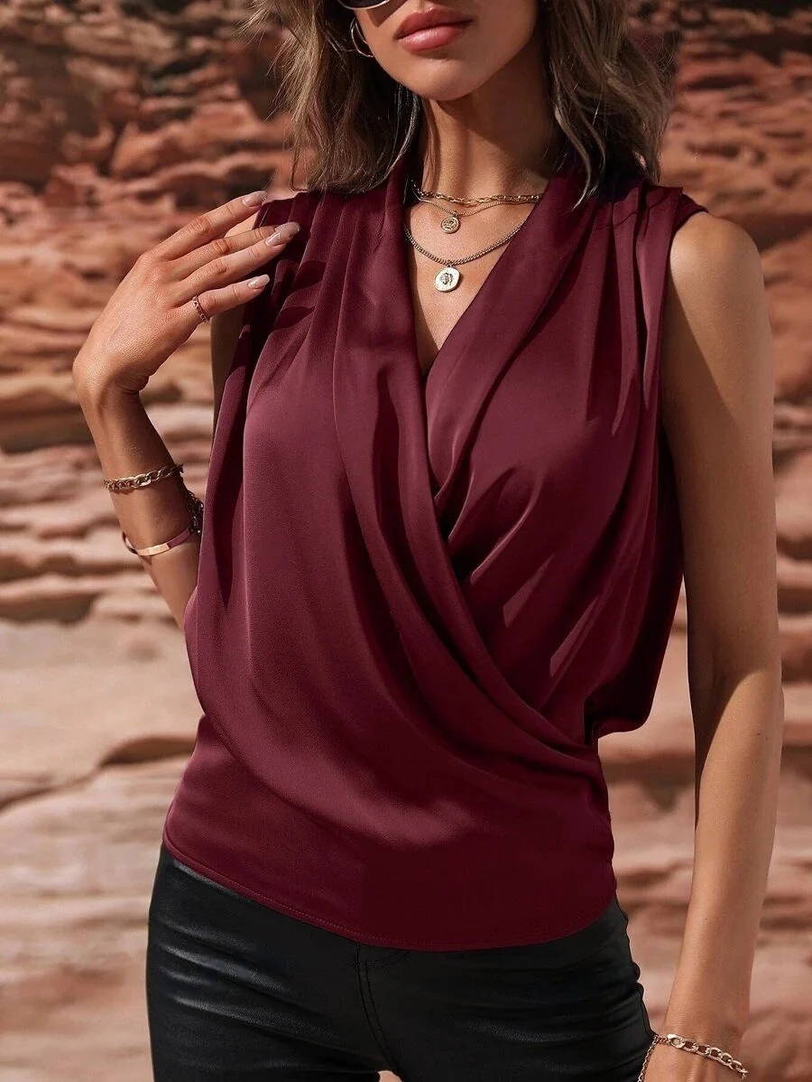 Heidi-Mode | Gekraustes Weste Sexy Shirt Top - Image 5