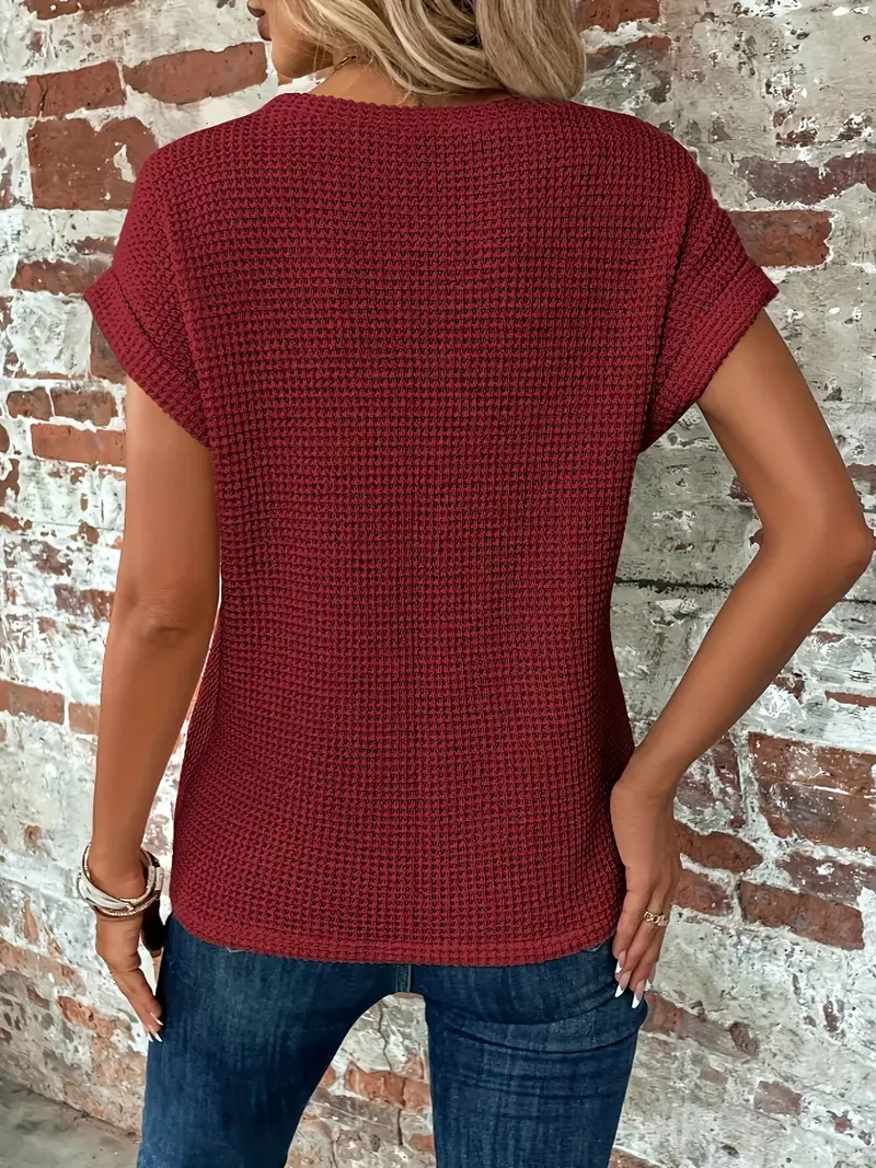 Heidi-Mode | Geknotet Gestrickter Top mit Front für Damen - Image 4