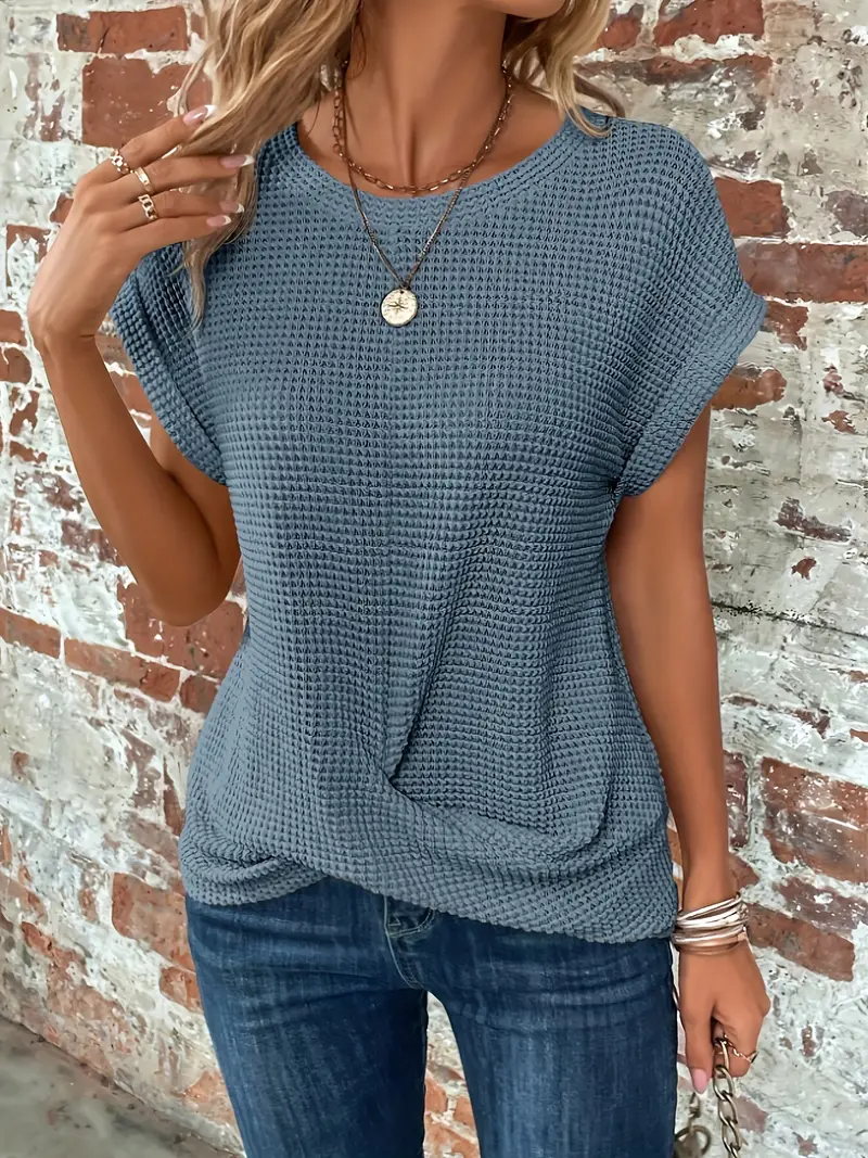 Heidi-Mode | Geknotet Gestrickter Top mit Front für Damen - Image 7