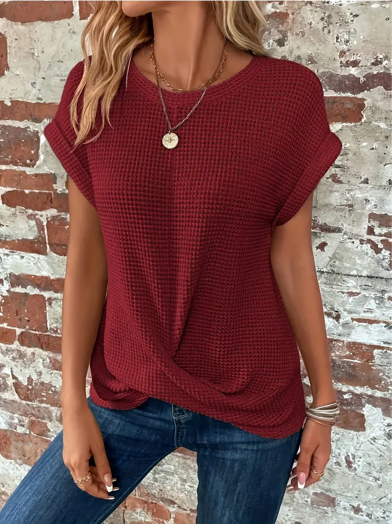 Heidi-Mode | Geknotet Gestrickter Top mit Front für Damen - Image 9