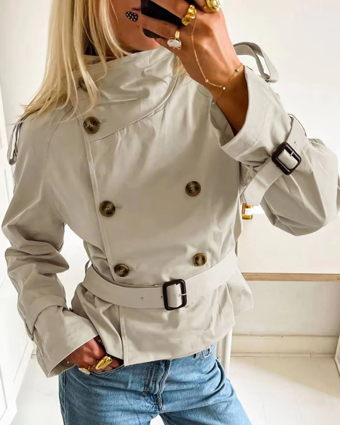 Heidi-Mode | Cropped Trenchcoat