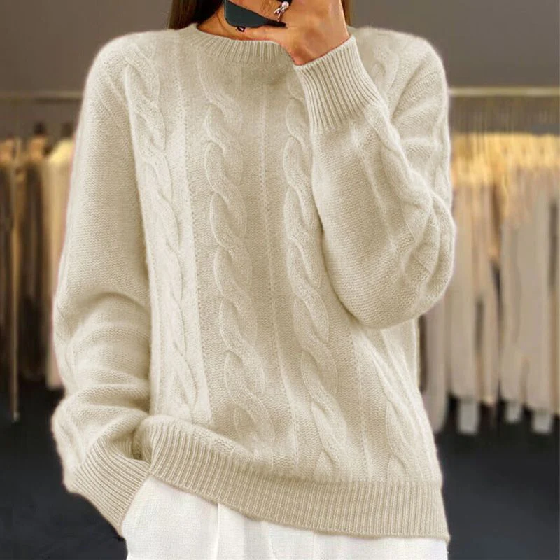 Heidi-Mode | Stylischer Pullover für Damen Im Kabelstrickdesign