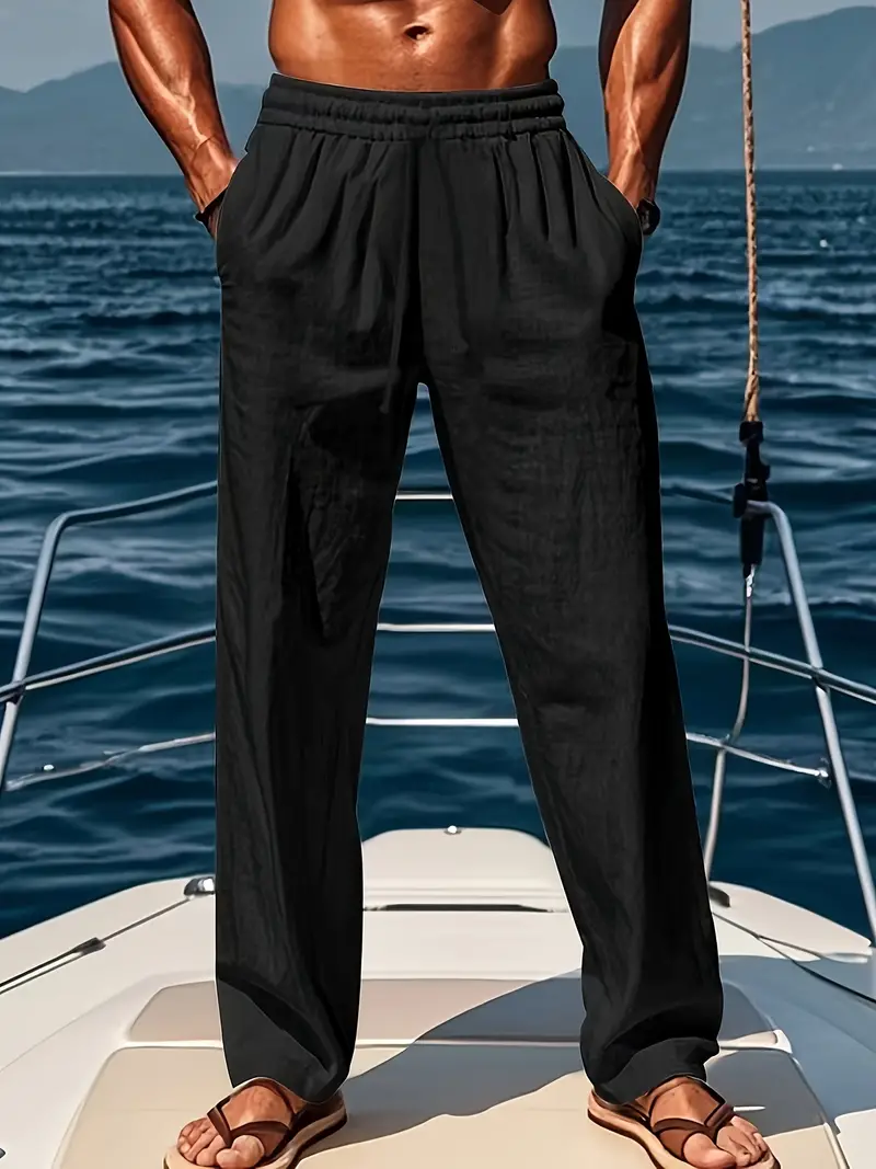 Heidi-Mode | Geschnittene Herren Leinenhose Luftige Sommerhose mit Klassischem Stil - Image 2