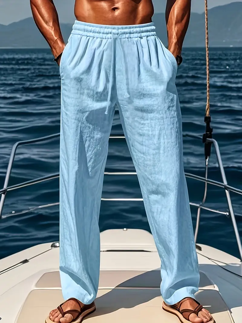 Heidi-Mode | Geschnittene Herren Leinenhose Luftige Sommerhose mit Klassischem Stil - Image 3