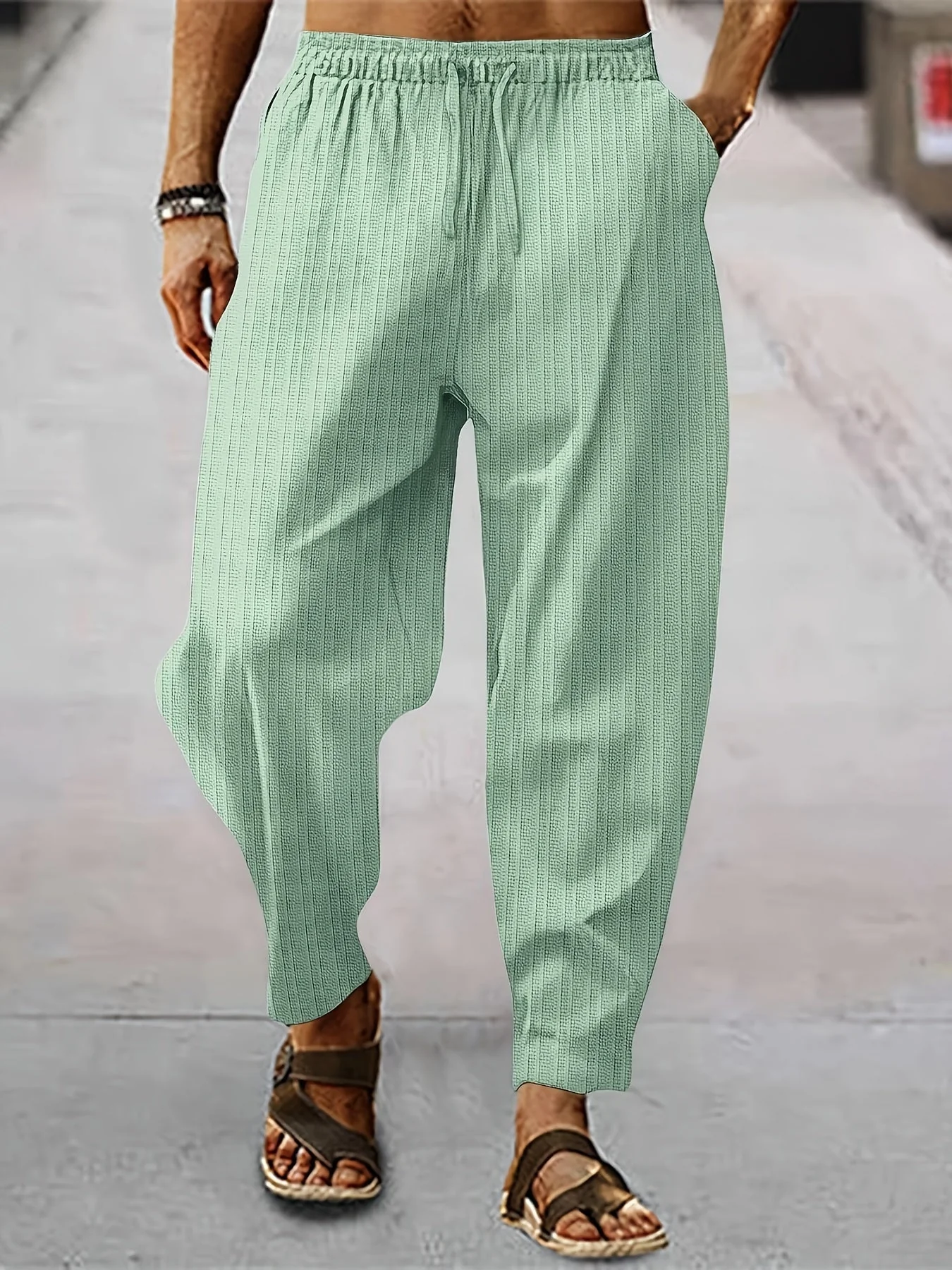 Heidi-Mode | Gestreifte Herren Lässig Sommerhose - Image 39
