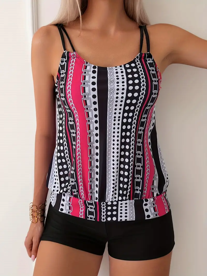 Heidi-Mode | Gestreifter Tankini mit Druck - Image 10