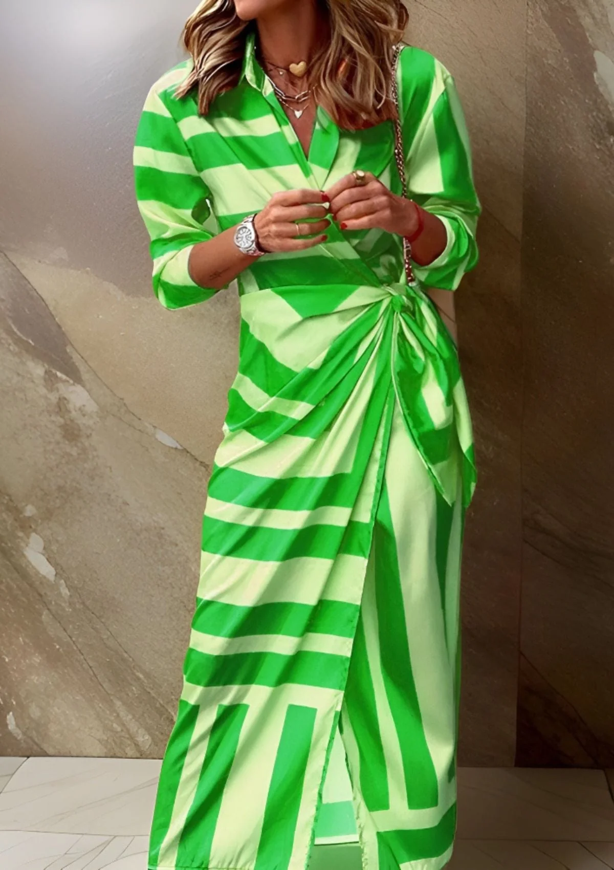 Heidi-Mode | Gestreifter Wickelkleid - Image 9