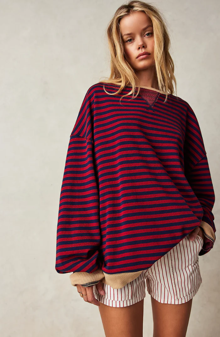 Heidi-Mode | Gestreifter Übergröße Pullover - Image 10