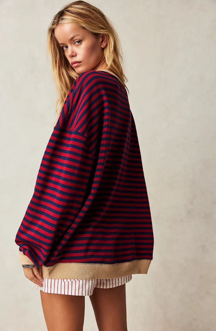 Heidi-Mode | Gestreifter Übergröße Pullover - Image 5