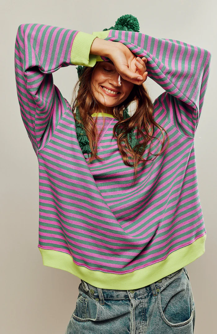 Heidi-Mode | Gestreifter Übergröße Pullover - Image 8