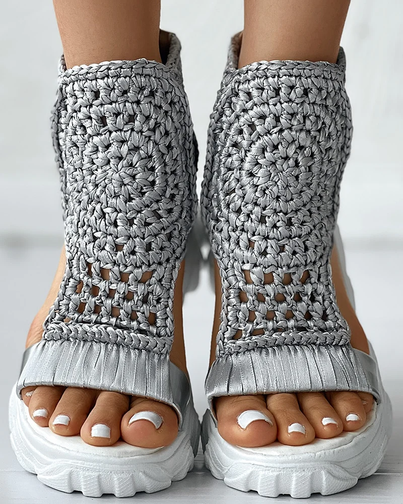 Heidi-Mode | Gestrickte Elastische Sommersandalen