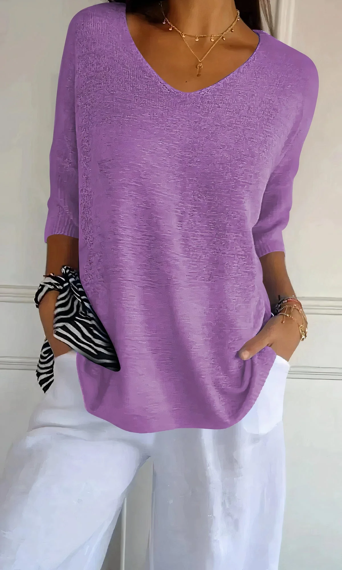 Heidi-Mode | Gestricktes Top mit V-Ausschnitt für Damen - Image 3
