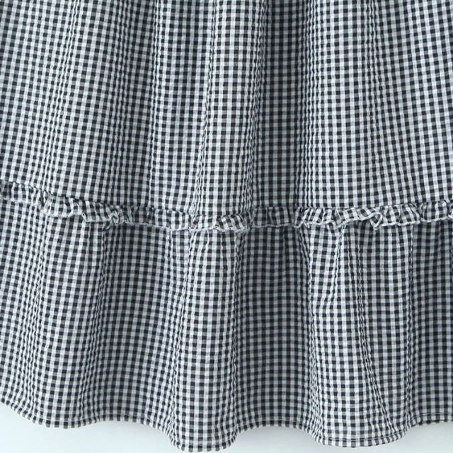Heidi-Mode | Gestuftes Gingham-Midirock mit Rüschendetail - Image 8