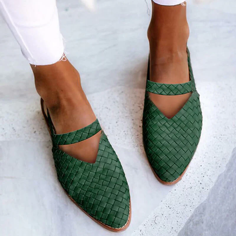 Heidi-Mode | Woven-Style Spitze Slingback Flats für Damen - Image 4