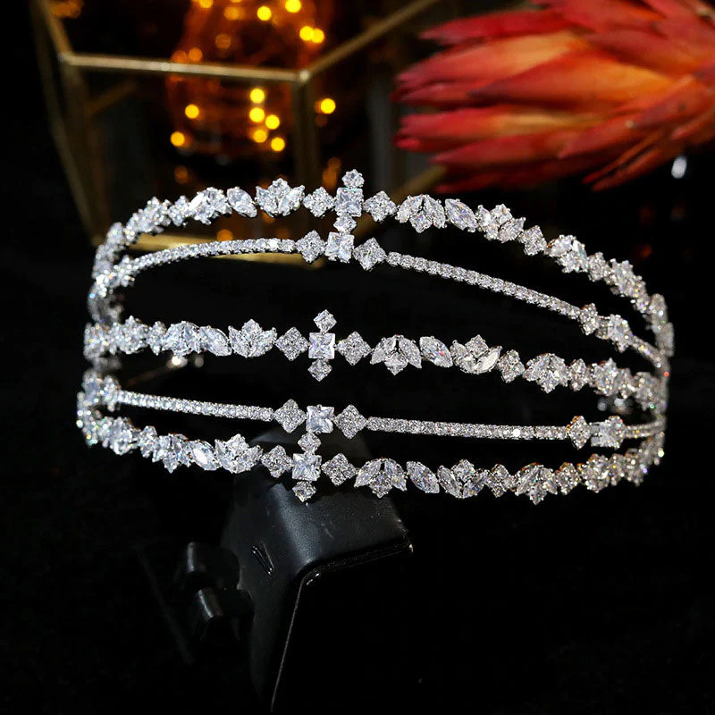 Heidi-Mode | Glamouröse Kristallrhinestone Verzierte Schicht Haarband