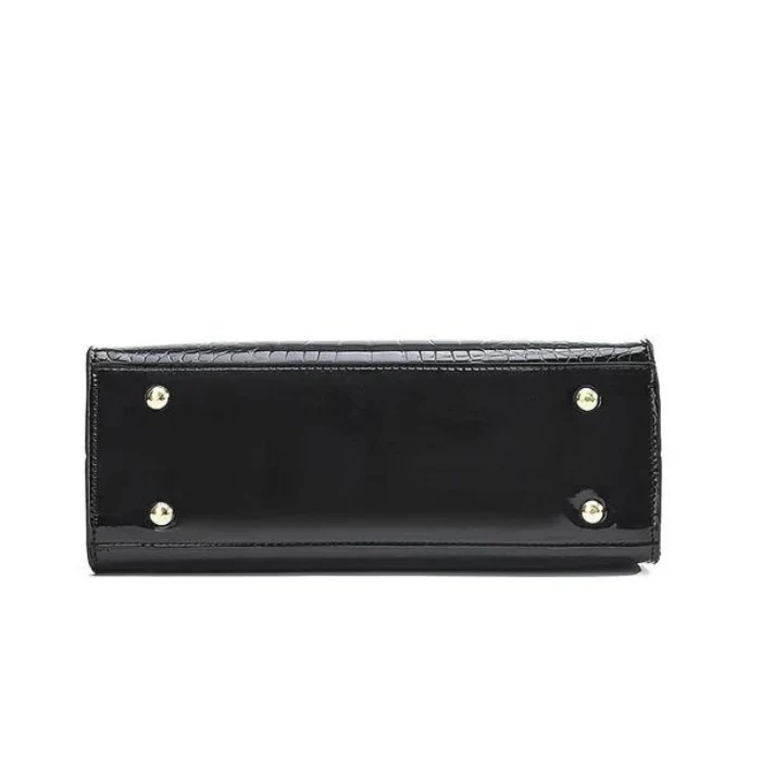 Heidi-Mode | Glänzende Tote Bag mit Krokodilmuster und Langem Riemen - Image 4