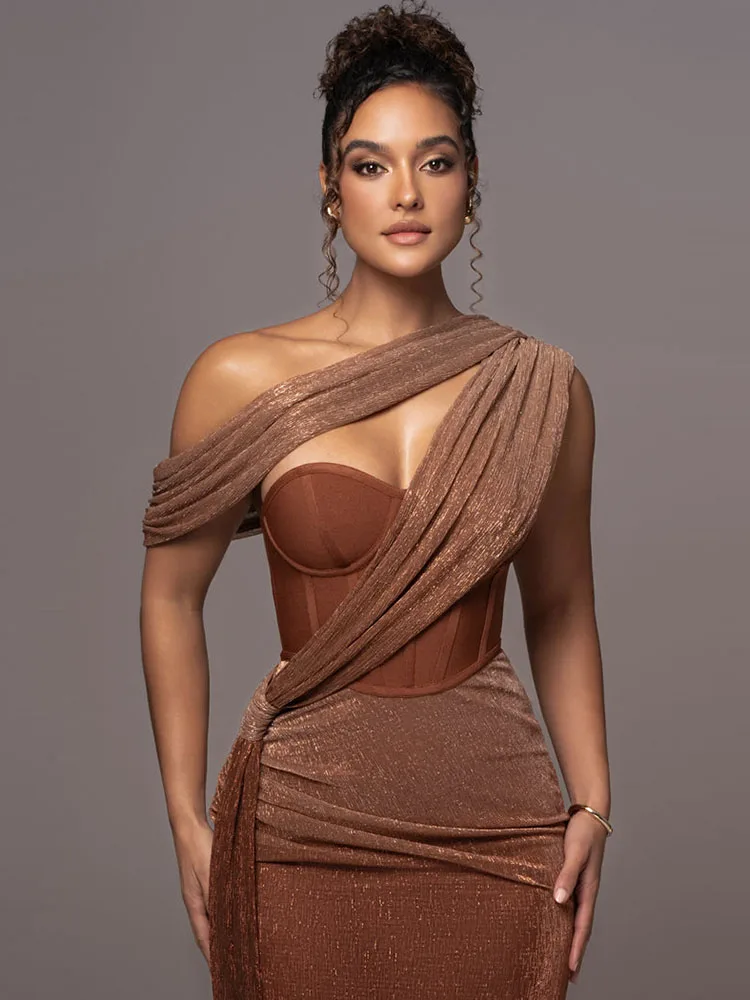 Heidi-Mode | Glitzer Rückenfrei Abend Maxi Kleid - Image 2