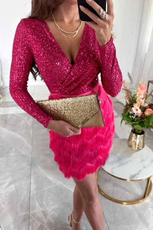 Heidi-Mode | Glitzerndes Partykleid mit V-Ausschnitt - Image 3