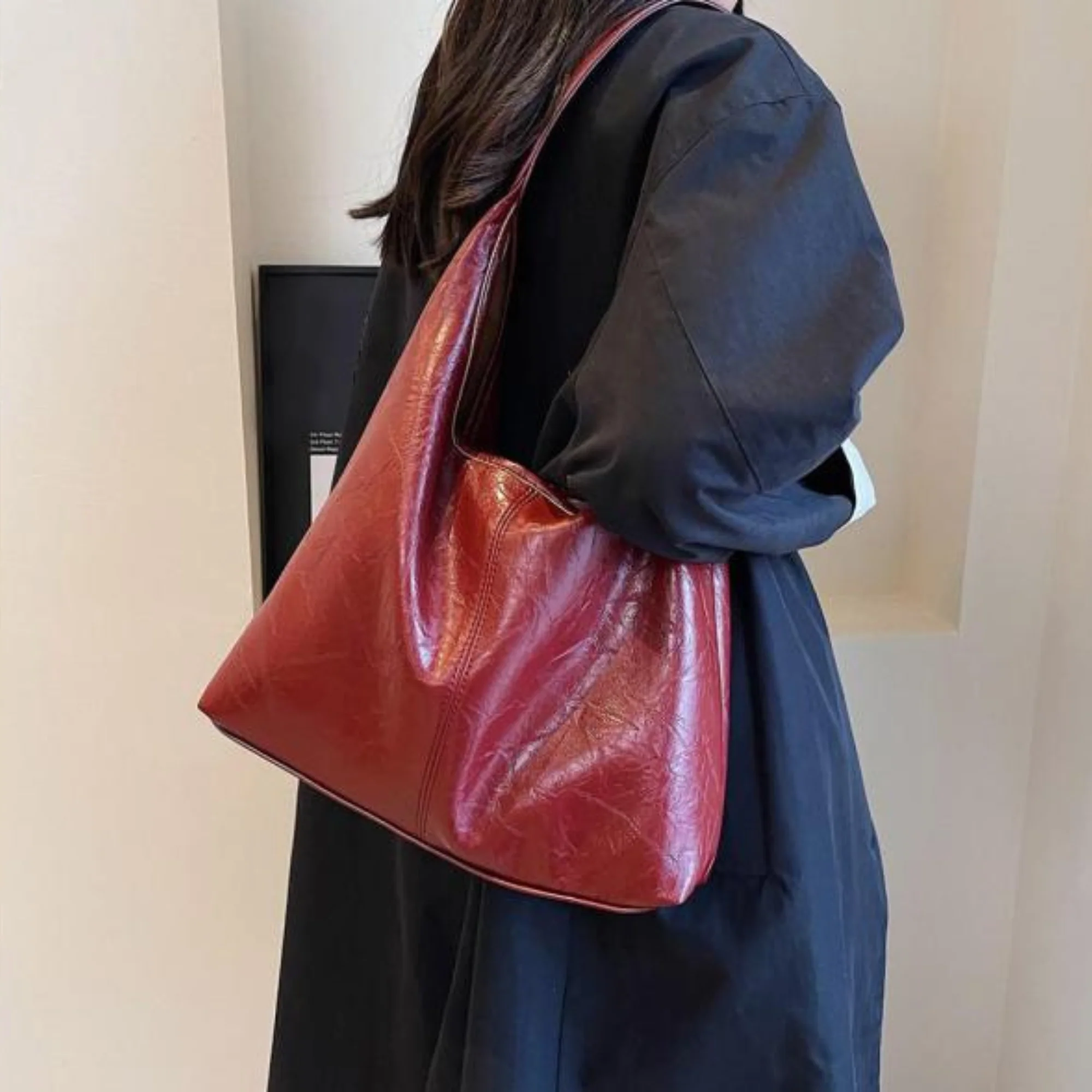 Heidi-Mode | Groß Kunstleder Umhängetasche Damenhandtasche - Image 6