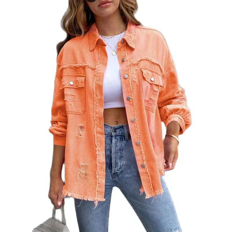 Heidi-Mode | Große Zerrissene Hemdjacke für Damen - Image 6