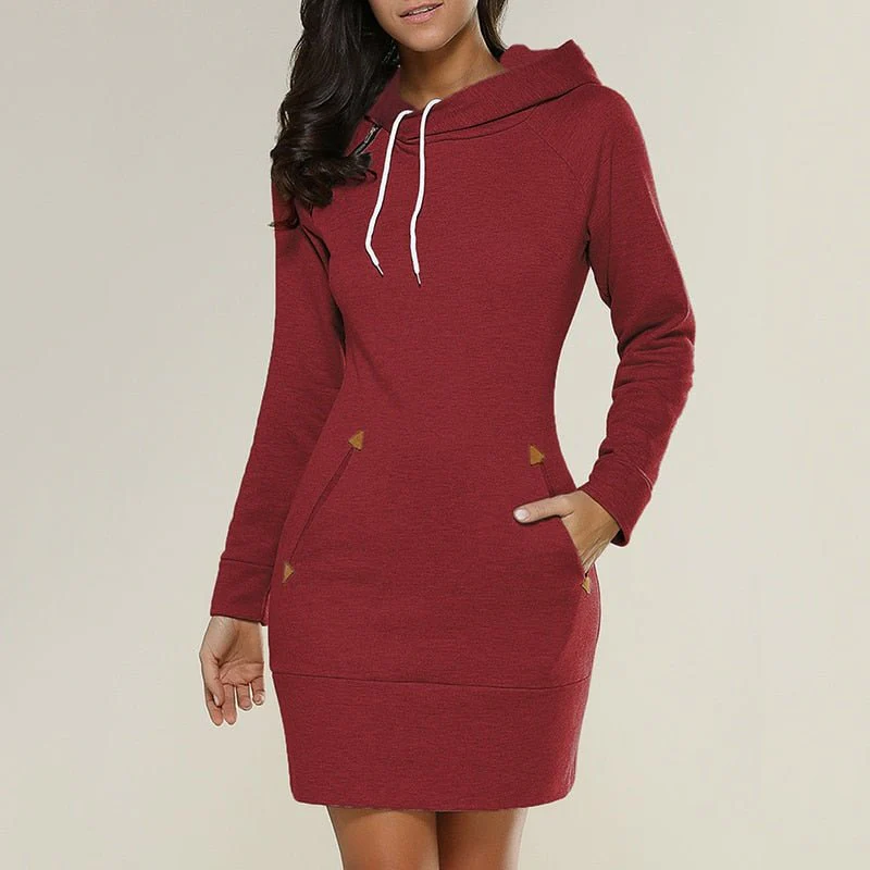 Heidi-Mode | Lässiges Hoodie-Kleid Über Dem Knie - Image 4