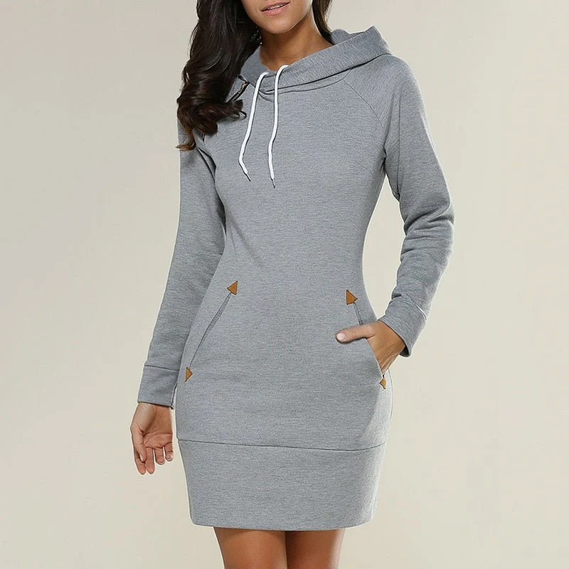 Heidi-Mode | Lässiges Hoodie-Kleid Über Dem Knie - Image 5