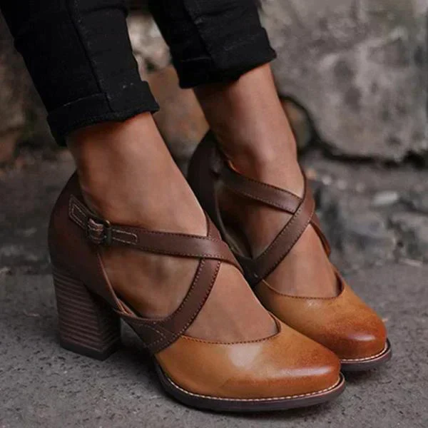 Heidi-Mode | Hellbraune Sommer Leder High Heels - Image 3
