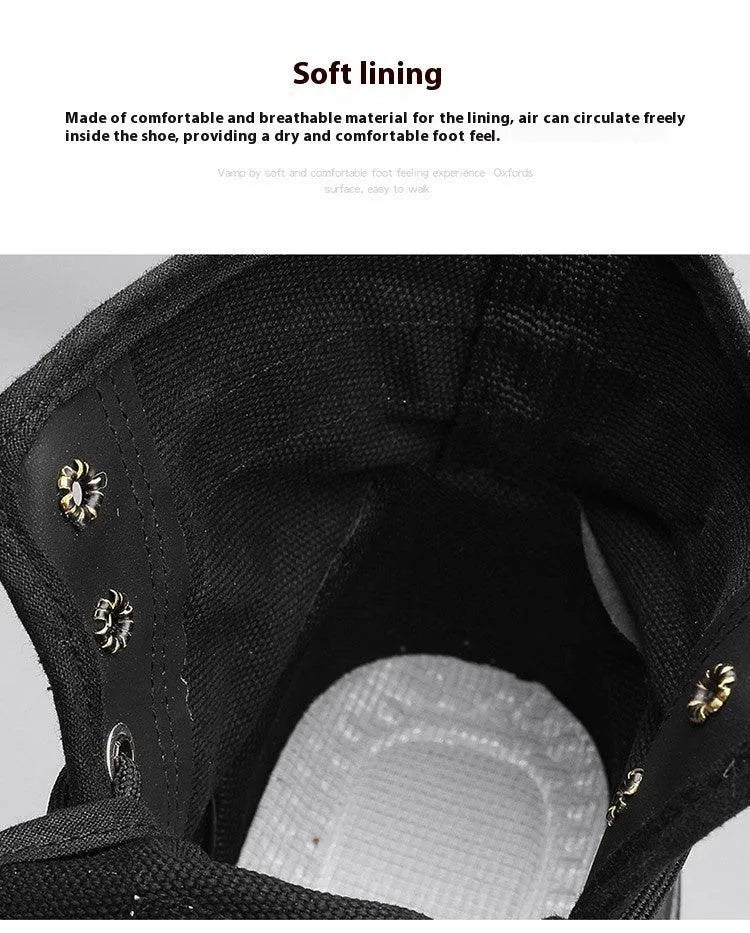 Heidi-Mode | Herren Lässige Sportliche Canvas Stiefel mit Dicker Sohle - Image 3