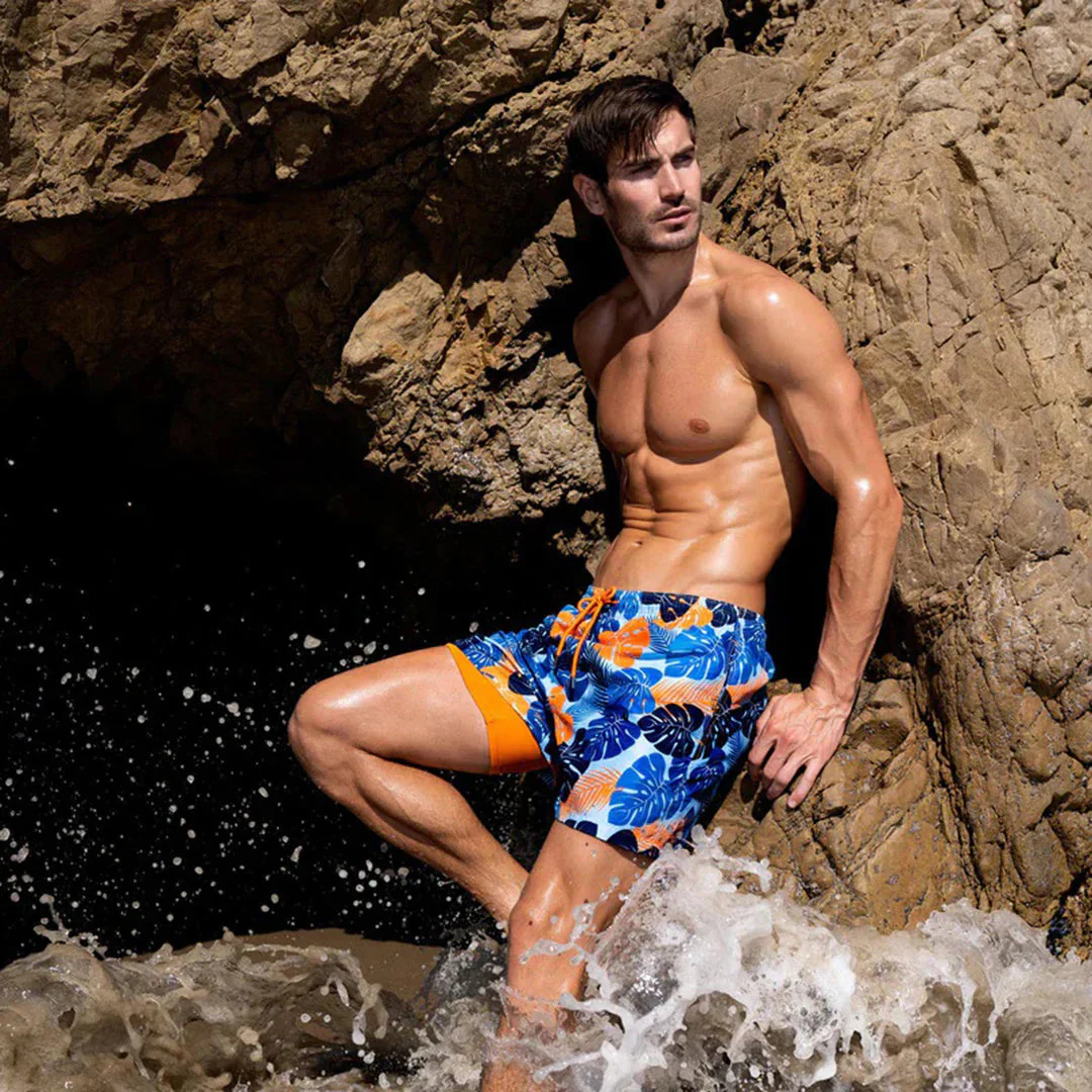 Heidi-Mode | Herren 2 Lagige Schwimmshort Stilvolle Badebekleidung für Männer