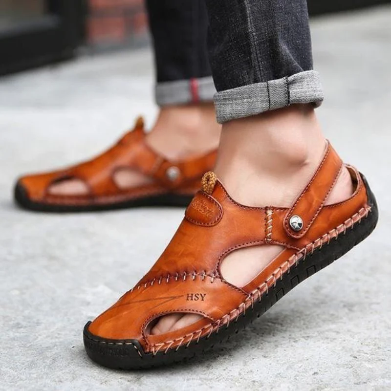Heidi-Mode | Herren Barfuss Sandalen Schwarz