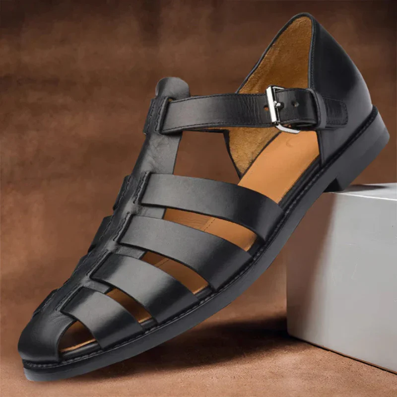 Heidi-Mode | Herren Bequem Sandalen Schwarz