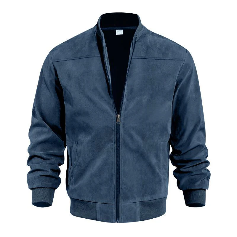 Heidi-Mode | Leichte Übergangsjacke für Männer im Wildleder-Look mit Stehkragen - Image 10