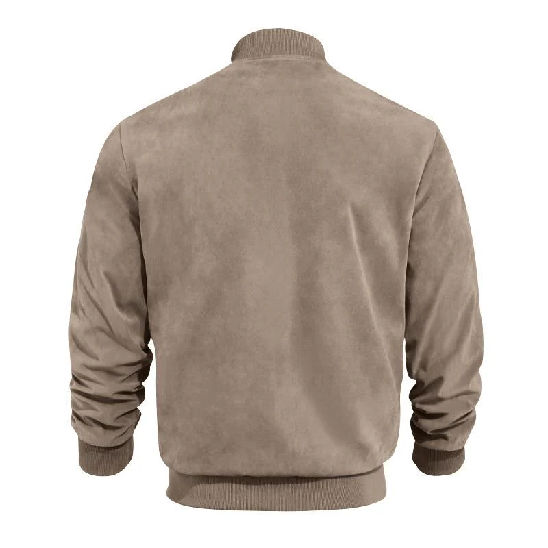 Heidi-Mode | Leichte Übergangsjacke für Männer im Wildleder-Look mit Stehkragen - Image 7