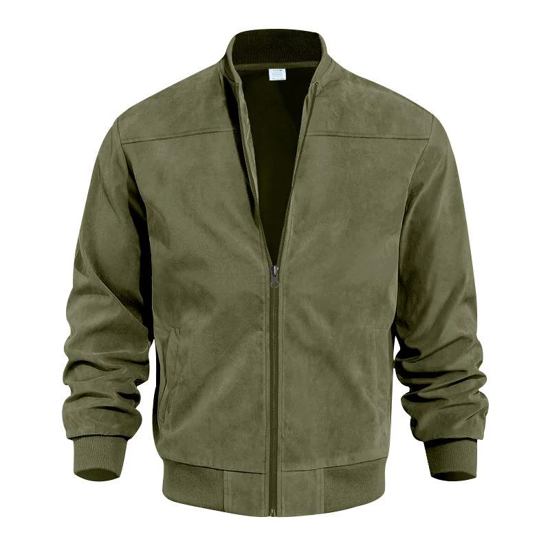 Heidi-Mode | Leichte Übergangsjacke für Männer im Wildleder-Look mit Stehkragen - Image 8