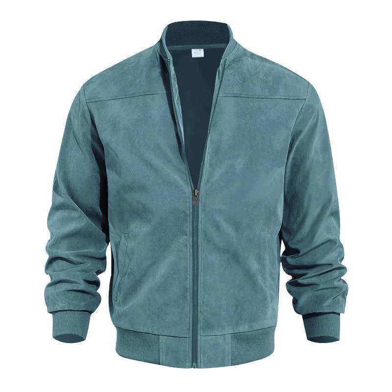 Heidi-Mode | Leichte Übergangsjacke für Männer im Wildleder-Look mit Stehkragen - Image 9